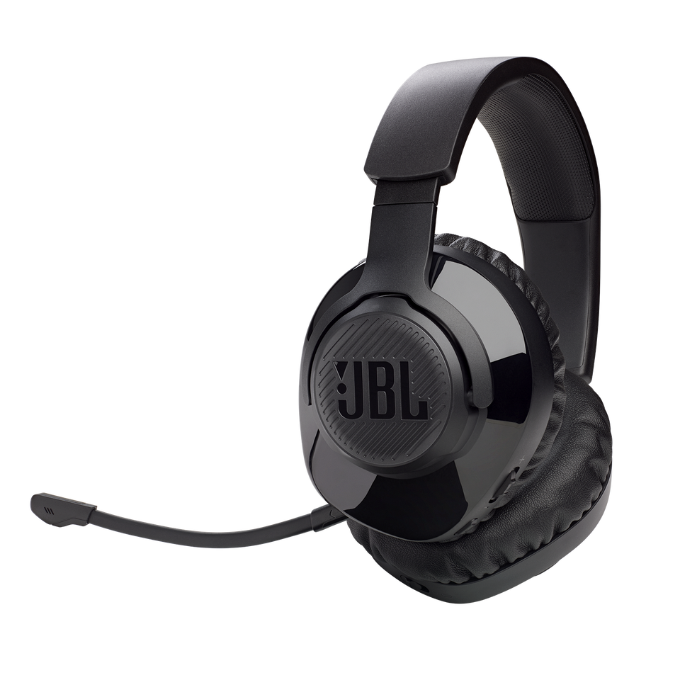 JBL Free WFH Wireless - Black - Wireless over-ear headset with detachable mic - Hero